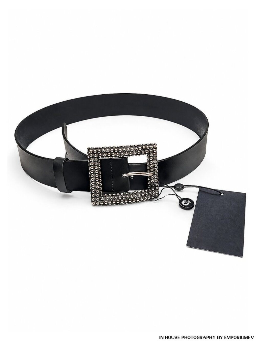 The Kooples Classic Black Leather Belt AFCE22031K BLA01 (0167)